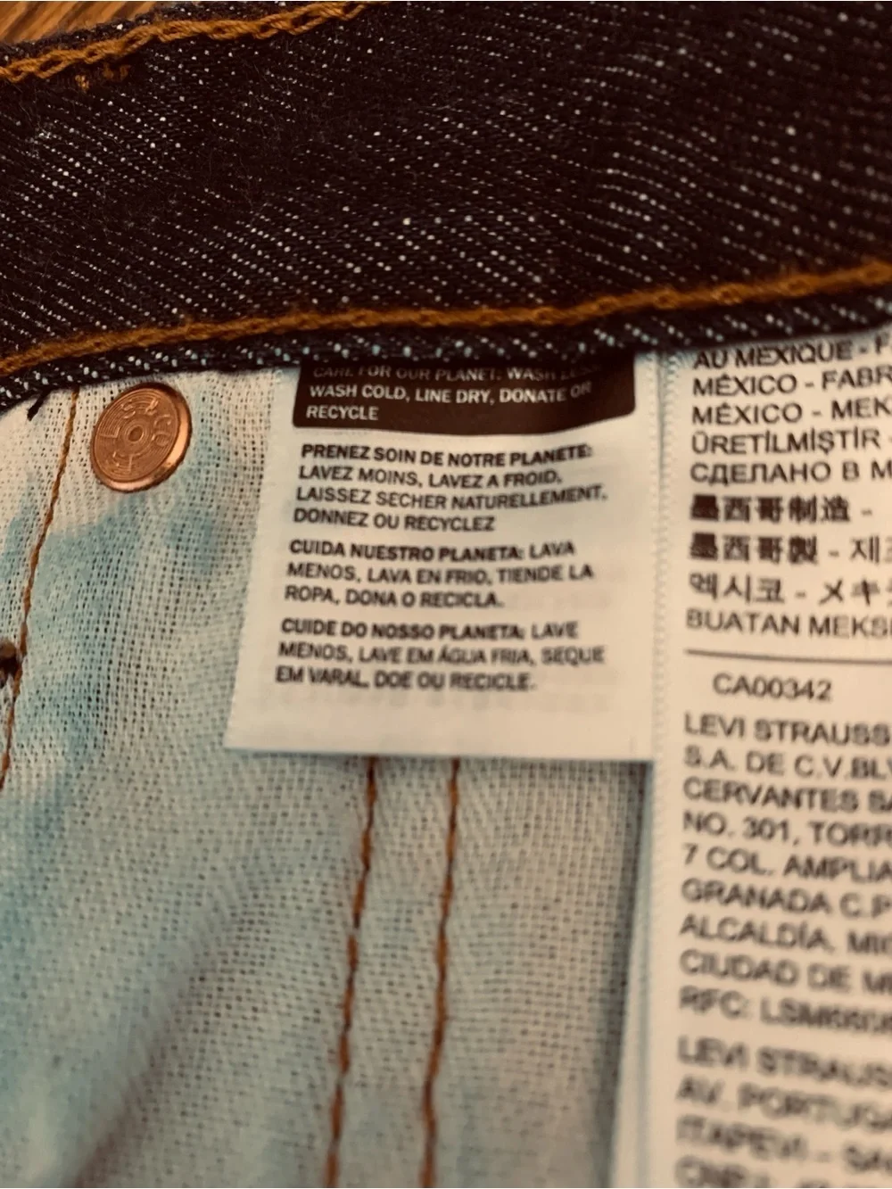 Levi's 501 Button Fly Men's Indigo Straight-Leg Jeans 34 x 32